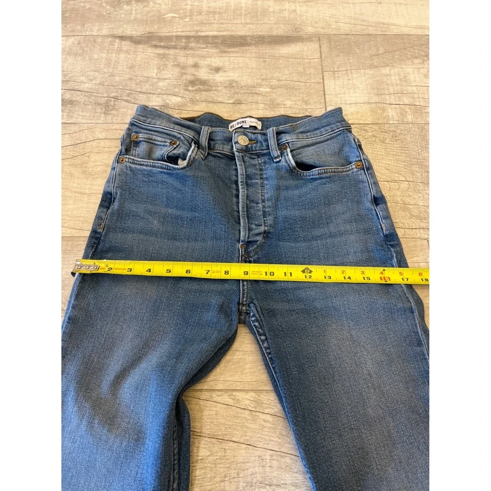 RE/DONE Originals High Rise Straight Leg‎ Button Fly Blue Jeans Size 28